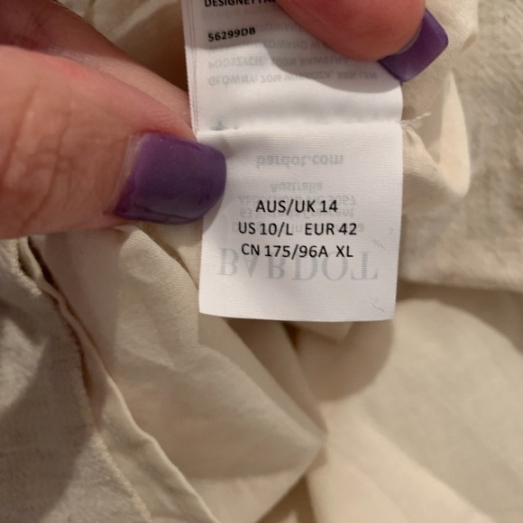 Bardot Goddess Linen Blend Halter Dress in Stone Size 10 NWT - Picture 6 of 9